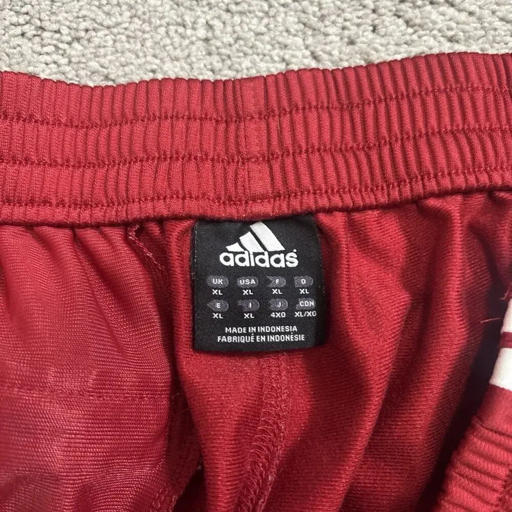 Vintage Adidas Tear Away Pants Mens XL Red White 3 Stripe Track Y2K 2000s